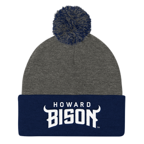 Howard University Bison Pom Pom Knit Beanie Cap