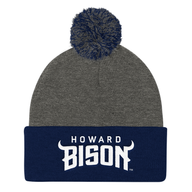 Howard University Bison Pom Pom Knit Beanie Cap